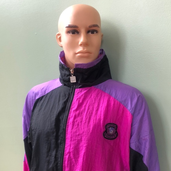 GIVENCHY Size XL Black/Purple/Magenta Athletic Wear/Jacket & Pants w/COA